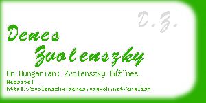 denes zvolenszky business card